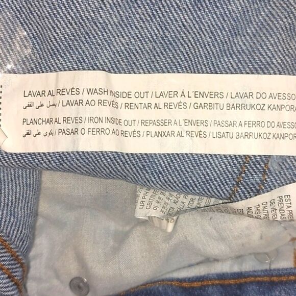 Denim Collection Lefties European Distressed High Waist Wide Leg Jeans 26 EUC - Picture 11 of 11